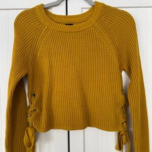 Moon & Madison Mustard Sweater with Side Ties